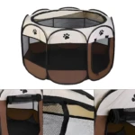 Casa de juegos portátil para mascotas, plegable, con diseño de huella de pata.