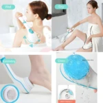 Cepillo de baño eléctrico para ducha, limpieza corporal con exfoliación y carga oculta.
