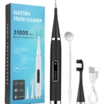 Cepillo dental eléctrico sónico quita sarro con luz, espejo y cabezales.
