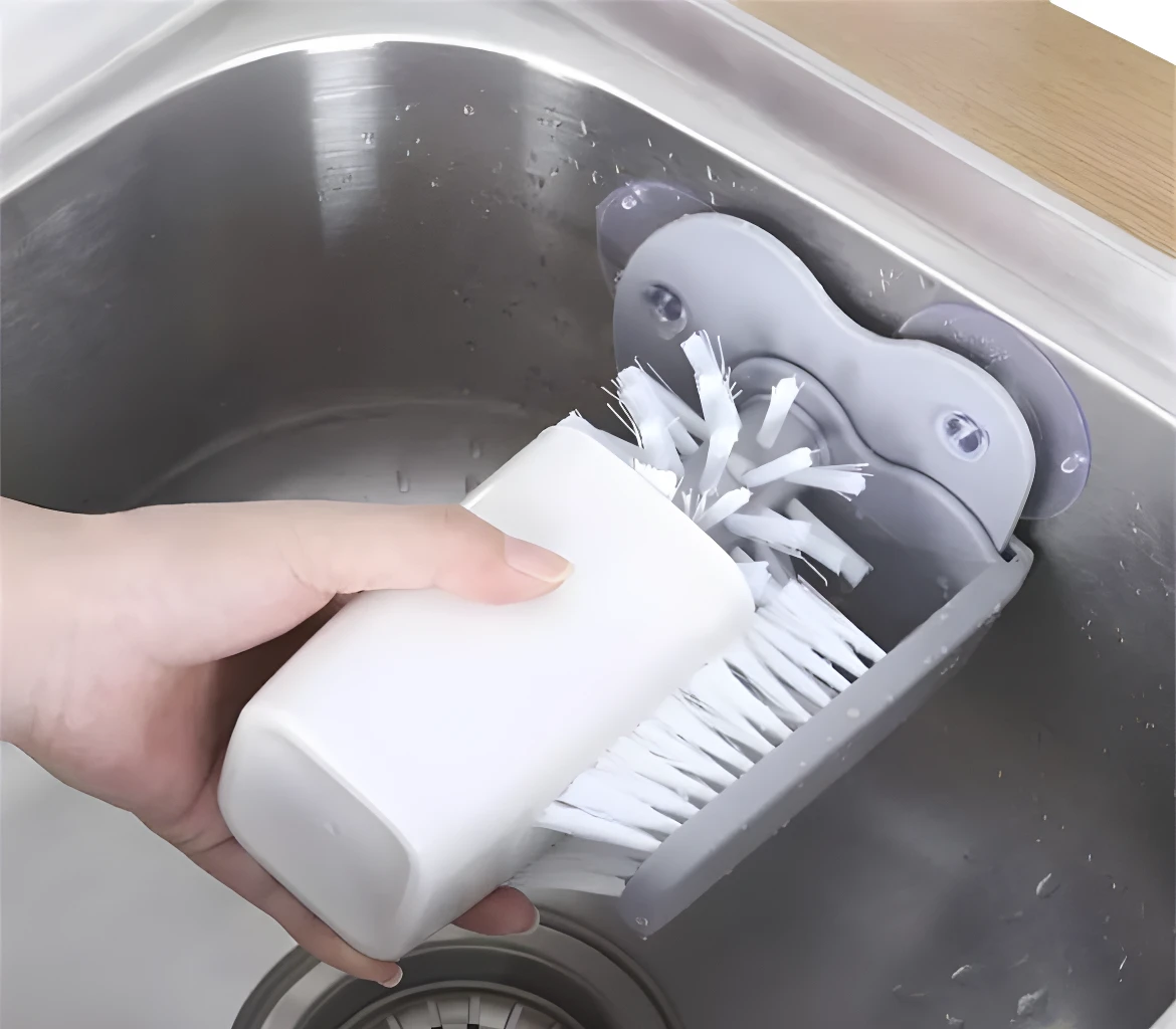Cepillo limpiador de vasos para lavaplatos, ideal para copas y botellas, con ventosas.