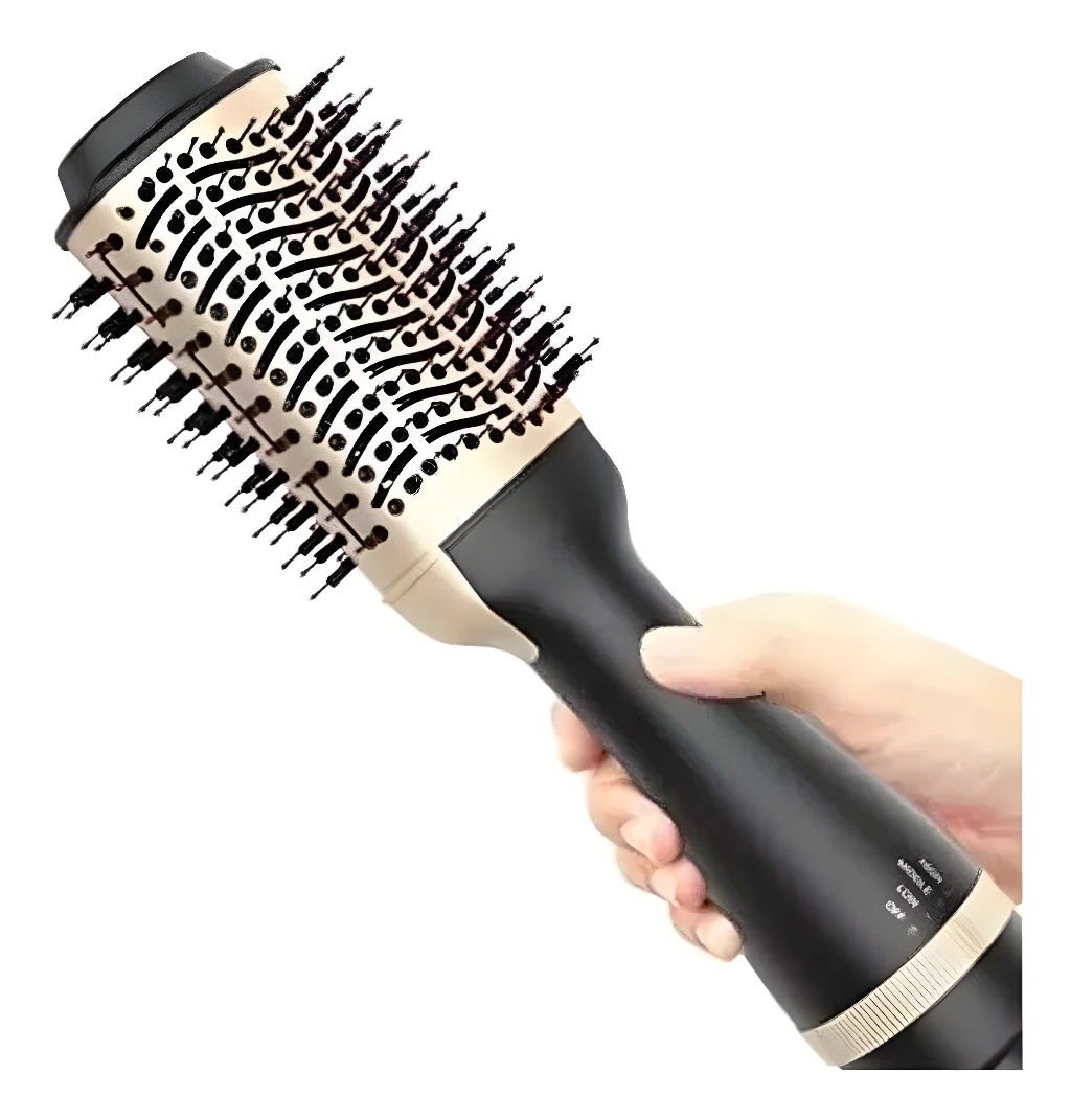 Cepillo secador Keratina 3D Pro en mano, con cerdas para estilizar y secar.