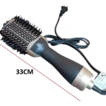 Cepillo secador Keratina 3D Pro Lemman, color negro y dorado, 33cm.