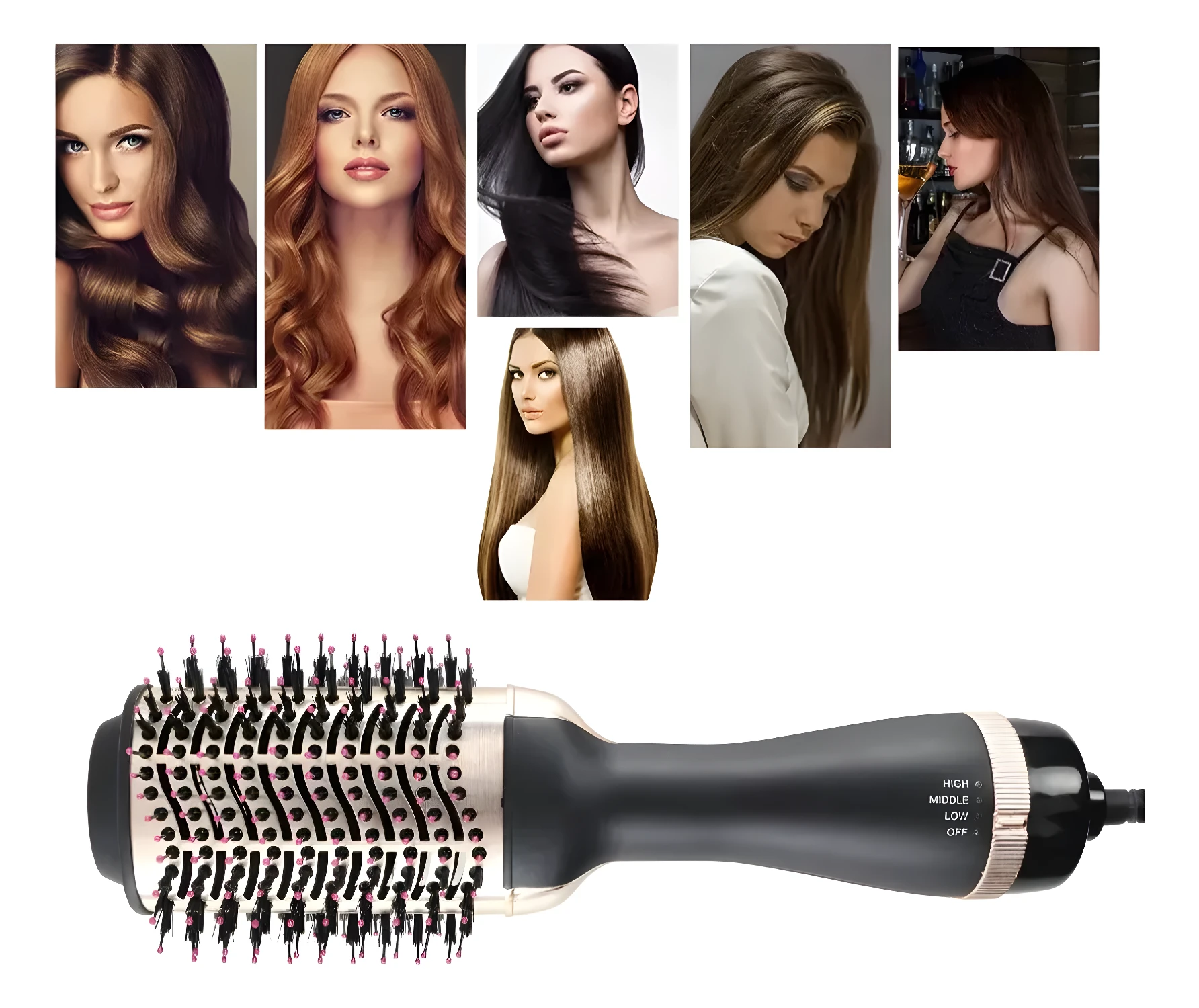 Cepillo secador Keratina: estilo y brillo para cabello liso y ondulado.