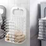 Cesta plegable multiusos para ropa sucia, gris y blanca, ahorra espacio.