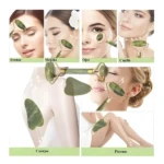 Combo rodillo jade y gua sha para rostro, cuello, cuerpo y piernas, uso facial y corporal.