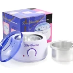 Combo olla de cera depilatoria Pro-Wax100 con tapa azul y recipiente metálico.
