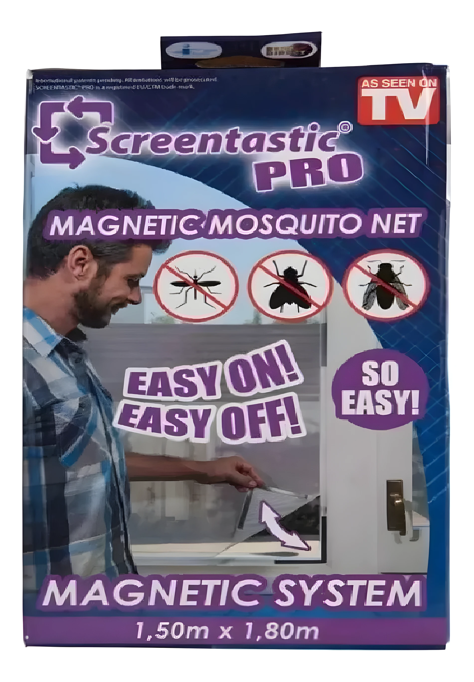 Cortina magnética anti mosquitos "Screentastic PRO" 1.50m x 1.80m. Fácil de instalar.