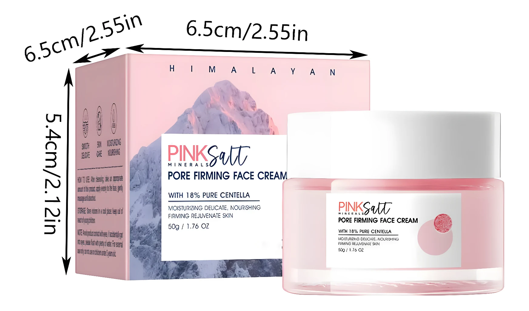 Crema Hidratante de Sal Rosa Hima para poros firmes, 50g.