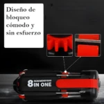 Destornillador 8 en 1 con linterna: diseño de bloqueo cómodo y sin esfuerzo.