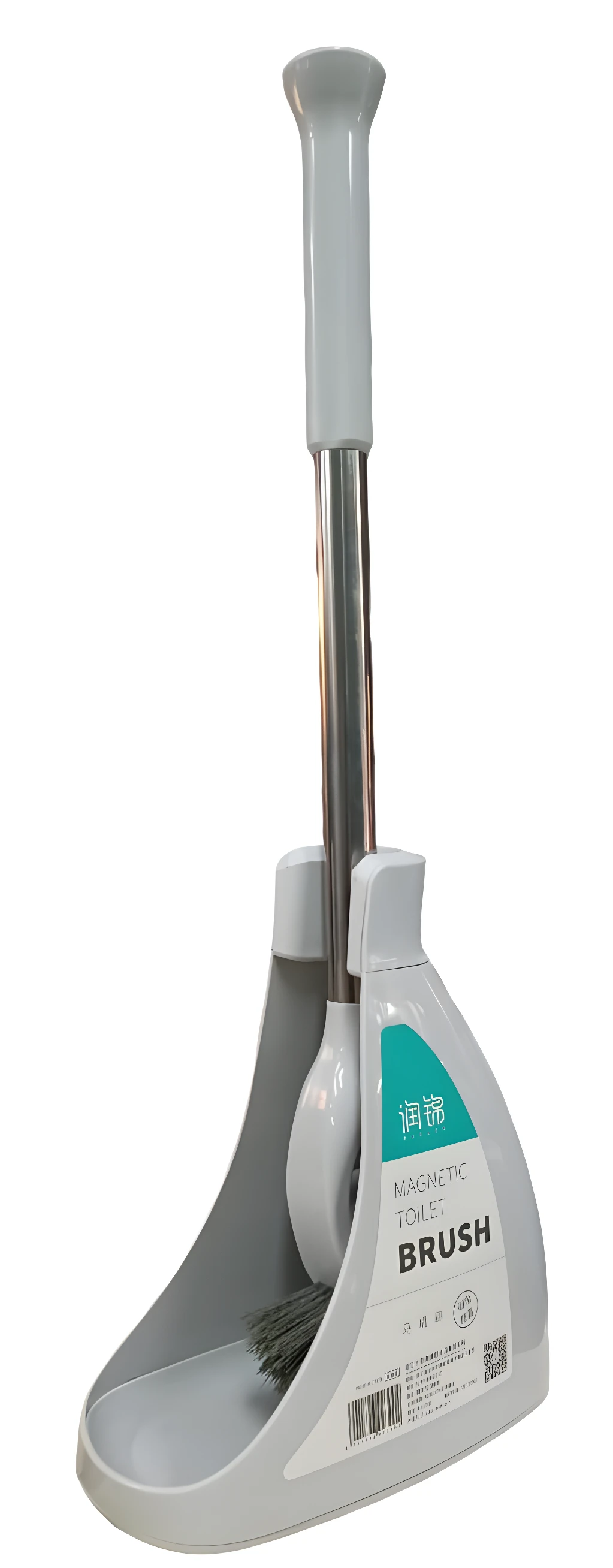 Escobilla magnética para baño, diseño moderno y práctico para limpieza del inodoro.