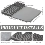 Escurridor de platos para cocina, fregadero, multifuncional, gris, 58x45.5 cm.