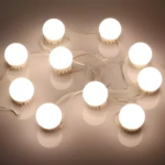Extensión de luces LED redondas para espejo de tocador.
