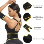 Fajas de brazo con neopreno y velcro ajustable, ideal para entrenar.