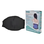 Faja de compresión en gel negra para alivio del dolor de espalda y terapia de frío/calor.