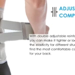 Faja ortopédica con corrección de postura, tiras ajustables para máxima compresión lumbar.