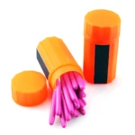 Fósforos impermeables para camping, 20 unidades en estuche naranja.
