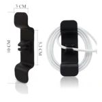 Gancho organizador de cables adhesivo negro para escritorio, 10 cm