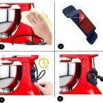 Gancho adhesivo organizador de cables para batidora roja KitchenAid, fácil de usar.