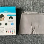 Gorro mascara gel frío para control de migraña, flexible y ajustable, gris claro.