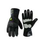 Guantes de motocicleta Vemar para mujer, transpirables, negros con detalles en blanco.