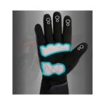 Guantes de moto transpirables para mujer con zonas acolchadas y círculos de ventilación.