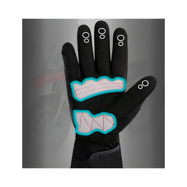 Guantes de moto transpirables para mujer con zonas acolchadas y círculos de ventilación.