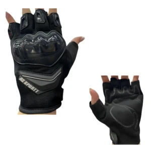 Guantes de motociclismo tácticos negros sin dedos, protección rígida, RS Sportt.