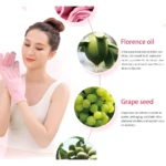 Guantes y medias hidratantes de spa con aceite de flor de loto y semilla de uva.
