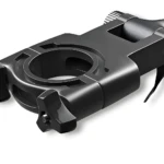 Guardabarro de lujo para bicicleta, soporte de montaje negro en primer plano.