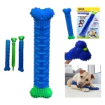Set x2 hueso cepillo para mascotas, ideal para limpiar dientes caninos mientras juegan.