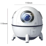Humificador MJ046 cápsula astronauta blanco y azul con medidas 110x119mm.
