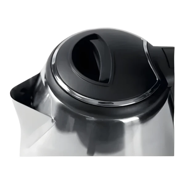 Jarra Scarlet 2L en acero inoxidable, tapa negra y asa ergonómica.