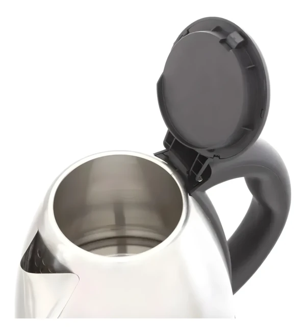 Jarra eléctrica Scarlet de 2 litros con tapa abierta y mango ergonómico.