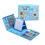 Kit de arte infantil 208 piezas con lápices, crayones, marcadores y caballete.