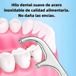 Kit limpieza dental palillo de acero inoxidable, suave, no daña encías.
