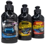 Kit Lubristone: renovador de partes negras, farolas y quita rayones para moto.