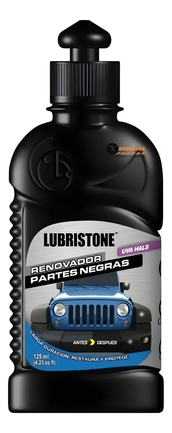 Kit de renovación Lubristone para partes negras de jeep, restaura y protege con aroma uva.