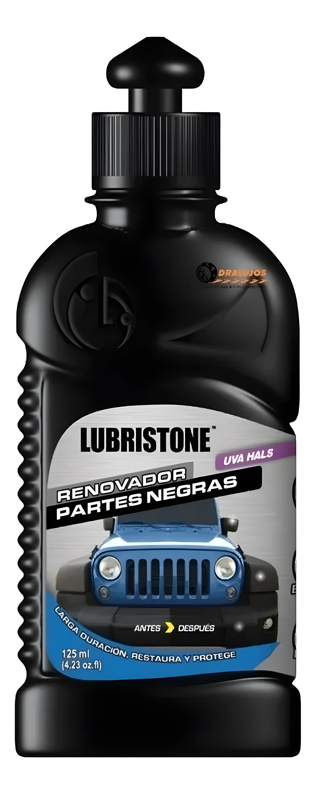 Kit de renovación Lubristone para partes negras de jeep, restaura y protege con aroma uva.