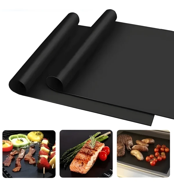 Láminas antiadherentes para asar BBQ, reutilizables, evitan que la comida se pegue.