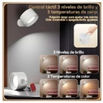 Lámpara LED magnética con control táctil, 3 niveles de brillo y 3 temperaturas de color.
