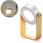 Lámpara táctil retráctil multifuncional de madera y LED blanco, diseño moderno.