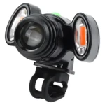 Linterna delantera para bicicleta con zoom de 1000 lúmenes, luz LED naranja y soporte.