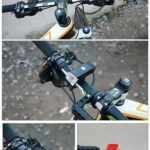 Luz delantera recargable USB para bicicleta, montada en manillar de bicicleta de montaña.