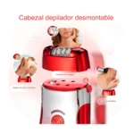 Máquina depiladora Kemei dama desmontable: cabezal depilador, afeitado y dermoabrasión.