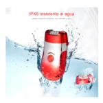 Máquina depiladora Kemei OMC-482 roja resistente al agua, ideal para uso húmedo y seco.