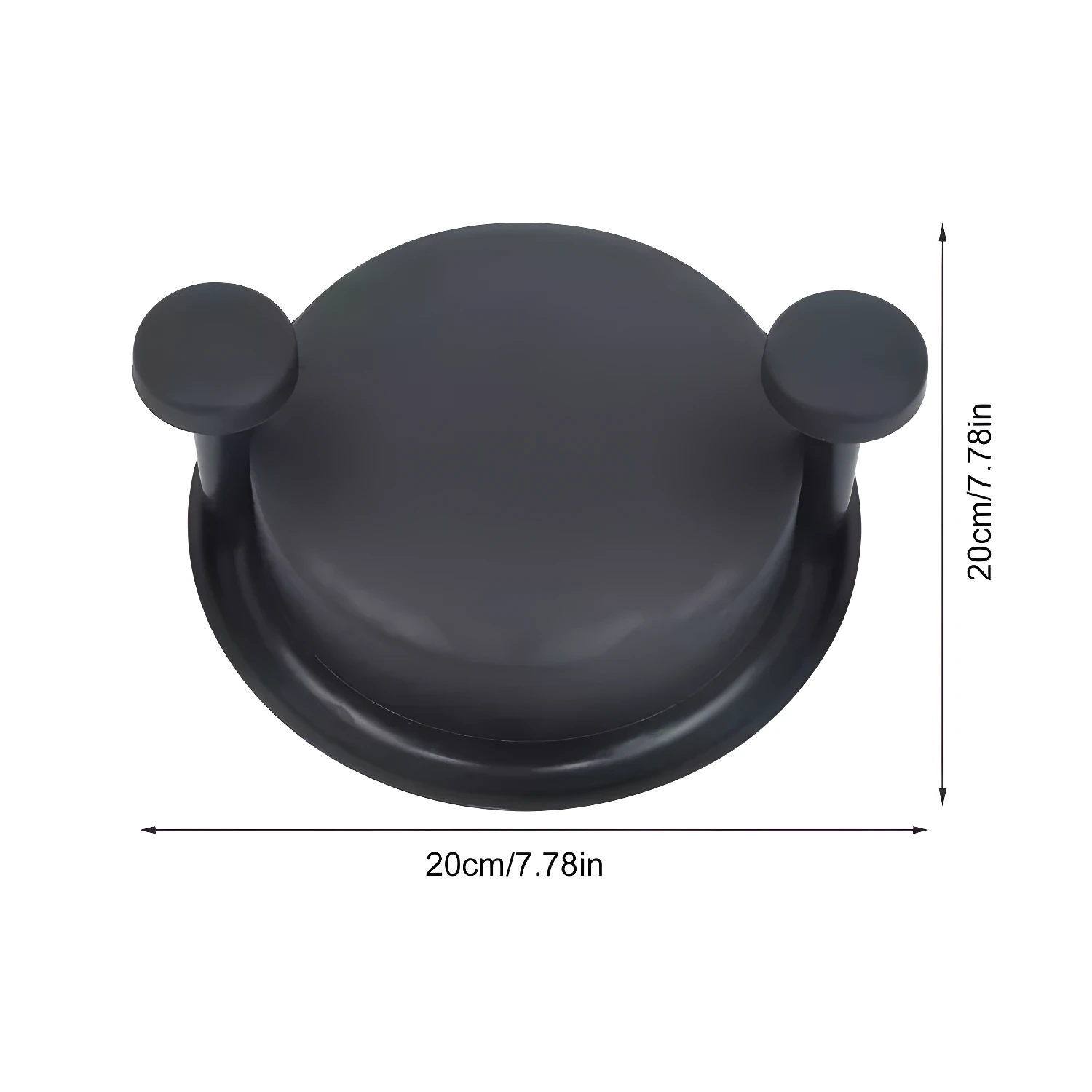 Máquina trituradora de pollo negra con asas redondas, 20 cm de diámetro.