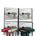 Martillo masajeador pequeño USB: rojo, plateado, negro y verde, ideal para recuperación muscular.