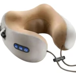Cojín de viaje eléctrico para cuello con masaje y 3 botones de control.