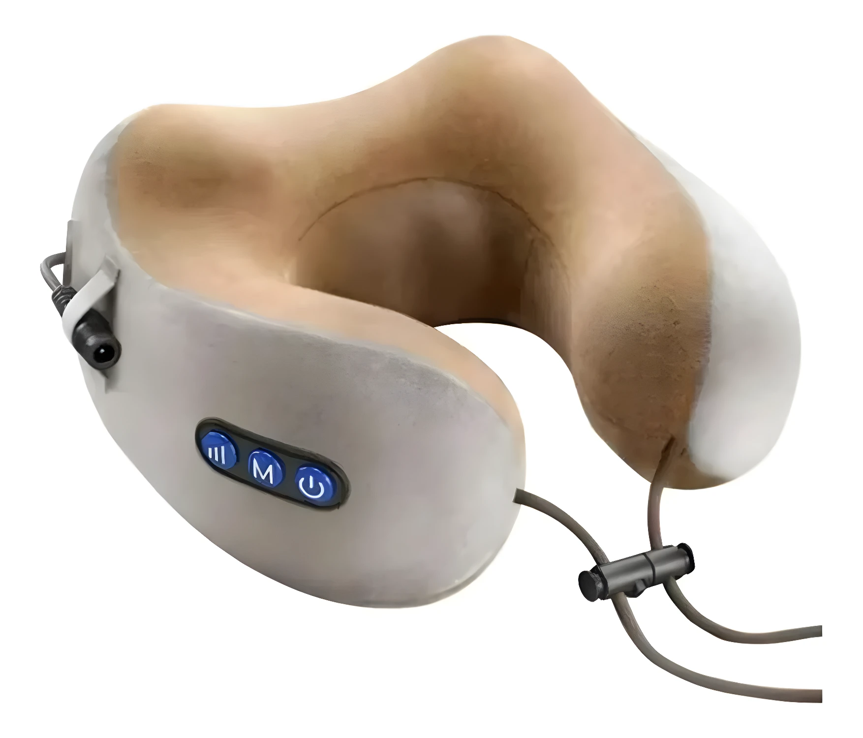 Cojín de viaje eléctrico para cuello con masaje y 3 botones de control.