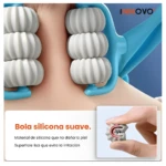 Masajeador manual de cuello relajante con rodillos de silicona suaves para aliviar la tensión.